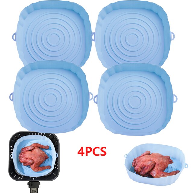 Panela de Silicone Air Fryer Reutilizável para Fritadeira de Ar, antiaderentes segura para alimentos.