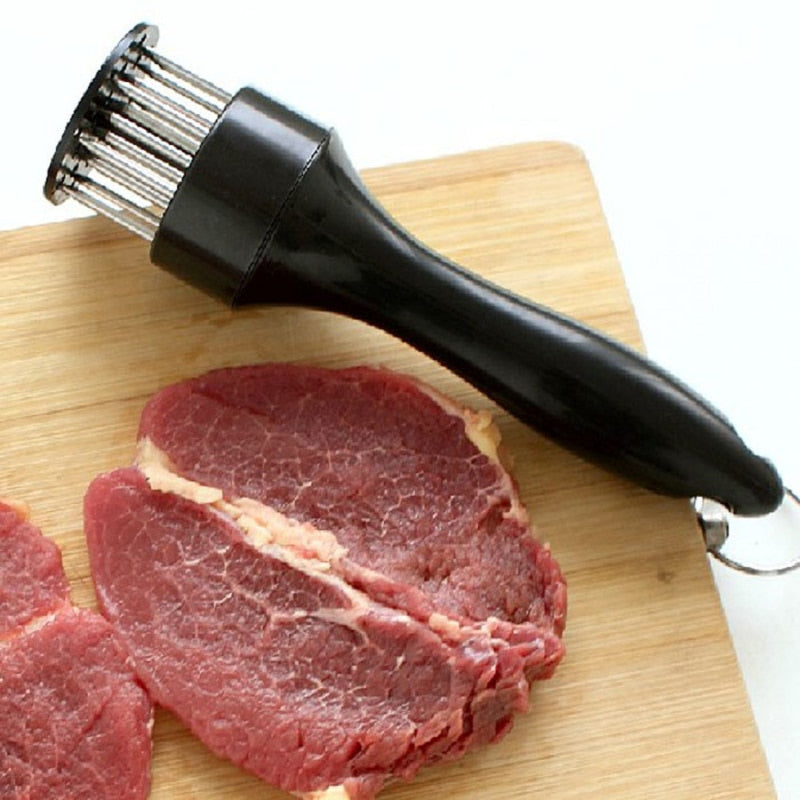 Agulha amaciante de carne, instrumentos de cozinha em aço inoxidável para amaciar carnes, martelo amaciador, acessórios para cozinhar.