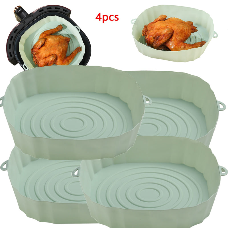 Panela de Silicone Air Fryer Reutilizável para Fritadeira de Ar, antiaderentes segura para alimentos.