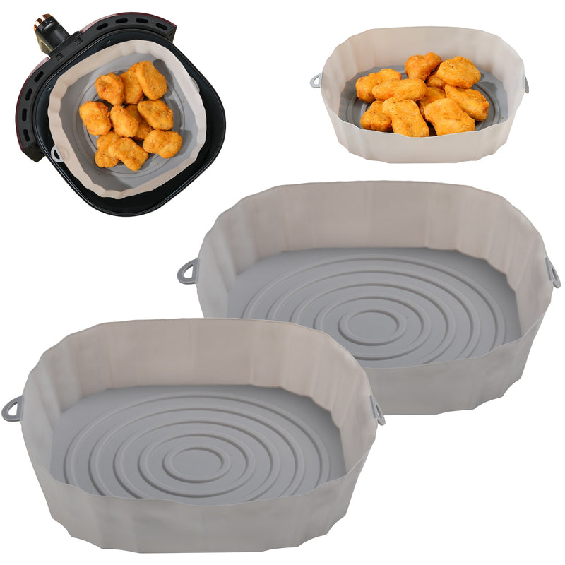 Panela de Silicone Air Fryer Reutilizável para Fritadeira de Ar, antiaderentes segura para alimentos.