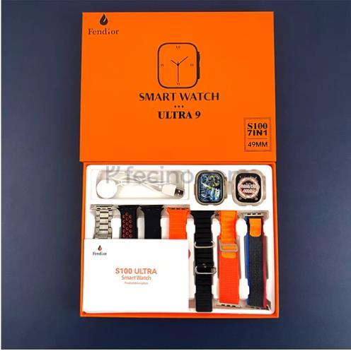 SmartWatch Serie 9 Ultra Kit com 7 Pulseiras + Case de Brinde